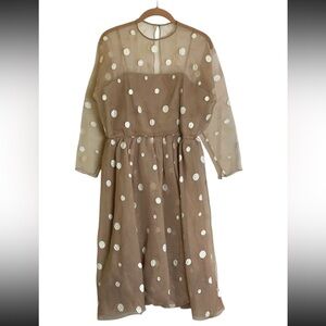 Vintage 1960s Lillie Rubin Embroidered Shear Chiffon Evening Dress Sz 10